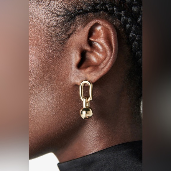 Anine Bing Jewelry Nwb Anine Bing Link Ball Drop Earrings Gold